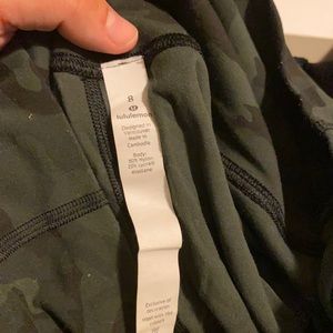 Green camo lululemon align leggings size 8